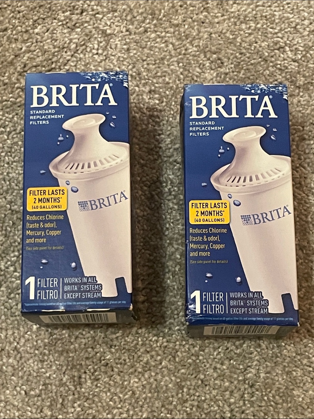 Lot of 2 Brita Standard Replacement Water Filter Cartridge - White